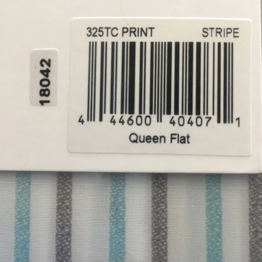 new STRIPE Heartland 325 Thread Count 100% Cotton Percale-Weave QUEEN Sheet Set